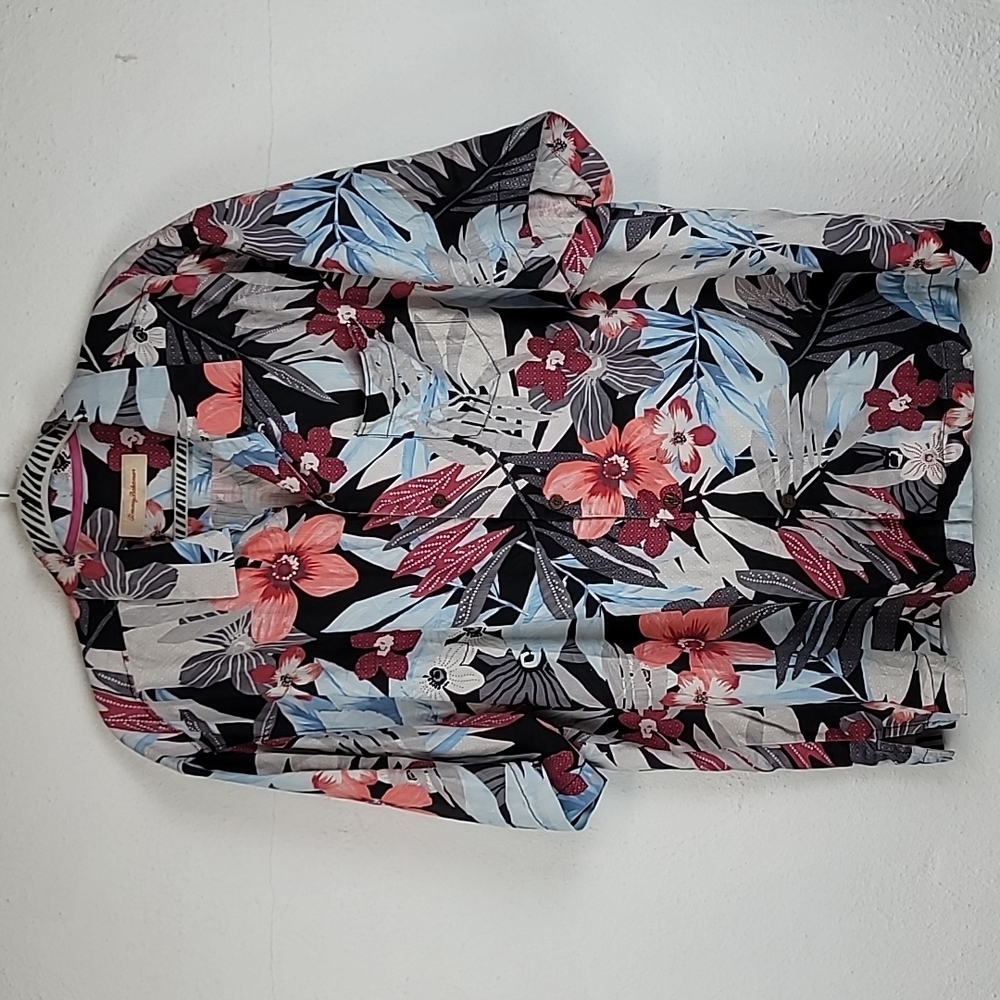 Tommy Bahama Floral Button Down Shirt - Black, Red, Blue